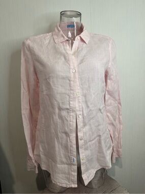 J. McLaughlin 100% Linen Blouse. Light Pink. No flaws! Size 10.